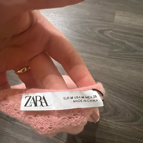 NWT Zara Alpaca-Wool Pointelle Knit Cropped Camisole - Picture 8 of 9